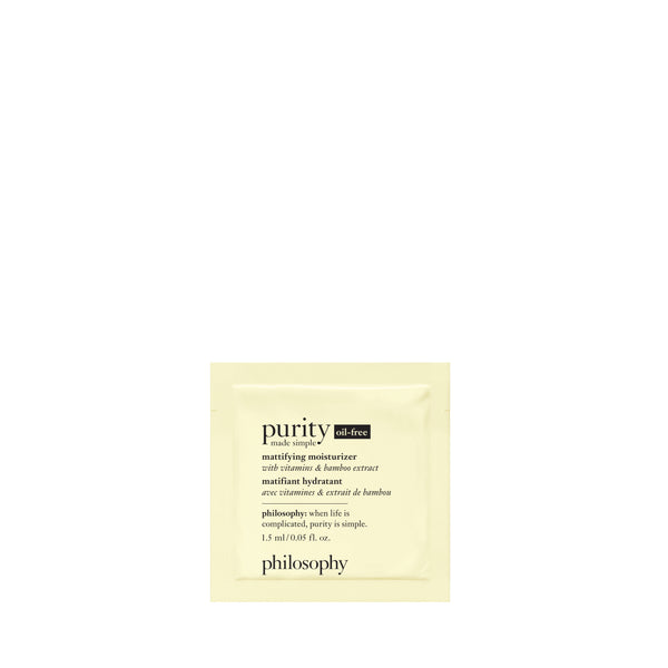 oil-free mattifying moisturizer packette